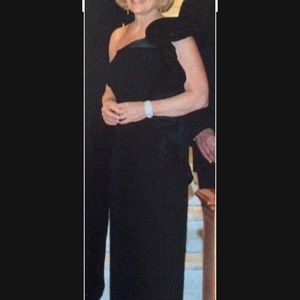 Marchesa Notte Ruffled One-Shoulder Evening Gown